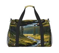 Wilderness Wonder Print Travel Duffel Bag for Men & Women, Foldable Travel Bags and Spacious Weekender Tote Bag for Storage Toiletry Luggage Personal Item, Black, L