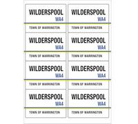 Wilderspool WA4 Town of Warrington Road Sign Rectangular Matt Paper Stickers A4 Sheet of 8 (Each Sticker is 99mm x 68mm)