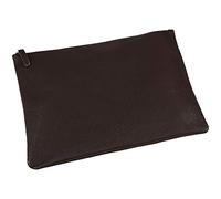 Wildery® Extra Large XXXL Bank Bag Travel Folder Document Bag Made of Real Leather Toiletry Bag Storage Bag with Zip in Black / Brown