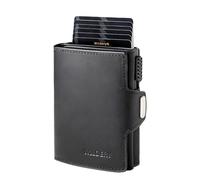 Wildery Premium Leather Men's Wallet - Slim Genuine Leather Wallet, Smart Wallet, Card Holder & Card Holder, RFID Protection, Men's Wallet, black, M, With coin pocket