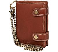 Wildery RFID Biker Wallet with Chain I Wallet with Chain Men I Wallet with Security Chain I Biker Combination Wallet Portrait I Men's Gifts / #Vintage Chain WI110 (Black), crunch, M, Classic