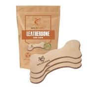 Wildfang® Dog Chew Toys, Small - Leather Bone Puppy Teething Toys, Dog Teeth Cleaning Bone, Adult Dogs Chew Toy for Light to Medium Chewers (For Dogs Under 10kg), Pack of 3