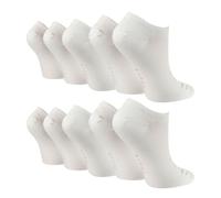 Wildfeet 10 Pairs Ladies Bamboo Trainer Socks with Reinforced Heel & Toe - 4-8 UK - White