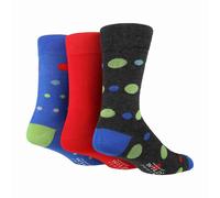Wildfeet 3 Pack Mens Colourful Modern Patterned Bamboo Dress Socks - Green / Blue Spot - 7-11 UK
