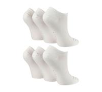 Wildfeet 6 Pairs Ladies Breathable Bamboo Low Cut Trainer Socks - 4-8 UK - White