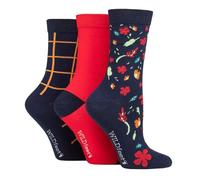 WILDFEET Ladies Fun Novelty Socks | 3 Pair Multipack | Sock Shop Funky Animal Themed Gift Socks for Women (4-8, Dachshund)