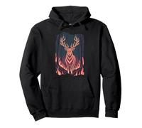 Wildfire Forest Spirit Stag Deer Buck Pullover Hoodie
