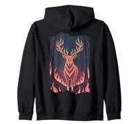 Wildfire Forest Spirit Stag Deer Buck Zip Hoodie