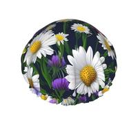 Wildflower and blueberry pattern shower caps with a double layer, hold your hair well whether it is showering or bathing.