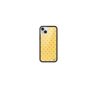 Wildflower, Apple iPhone 13/14 Case with Black Bumper Cute Fashion Certified for 4ft Drops Made by a Small Female Business Pink with Yellow Dots