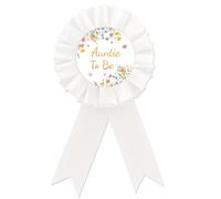 Wildflower Auntie to Be Badge Pin, Florals Best Aunt Ever Button Pin, White Rosette Baby in Bloom Baby Shower Button for Women, Little Wildflower is on The Way Gender Reveal Party Supplies