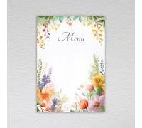 Wildflower Blank Wedding Menu Cards for Tables Wildflowers Write Your Own Menu Choice Cards Blank Floral Wildflowers: Vibrant Wildflower Menu Cards (Pack of 20 without Envelopes)