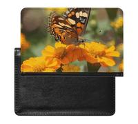 Wildflower Butterfly Passport Holder & Travel Wallet Passport Cover Protector Essentials with Credit Card Slots