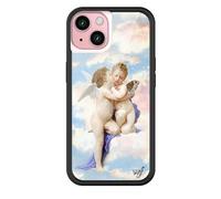 Wildflower Cases - Angels, Compatible with Apple iPhone 15 | Baby, Sky, Blue, Classic, Cute, Trendy - Protective Black Bumper, 4ft Drop Test Certified, Women Owned Small Business