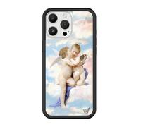 Wildflower Cases - Angels, Compatible with Apple iPhone 16 Pro Max | Baby Coquette Cherub Blue White Y2K Cute Trendy - Protective Black Bumper, 4ft Drop Test Certified, Women Owned Small Business