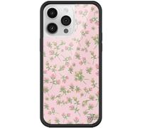 Wildflower Cases - Baby Pink Posie Rosie Case, Compatible with Apple iPhone 14 Pro Max | Pink, Floral, Green, Gift, Cute - Protective Black Bumper, 4ft Drop Test Certified, Women Owned Small Business