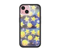 Wildflower Cases - Celestial Dreaming, Compatible with Apple iPhone 15 | Sky Moon Galaxy Night Star Cute Trendy - Protective Black Bumper, 4ft Drop Test Certified, Women Owned Small Business
