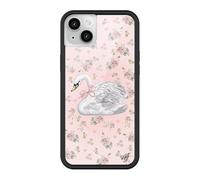 Wildflower Cases - Compatible with Apple iPhone 13/14 | Protective Black Bumper, 4ft Drop Test Certified, Women Owned Small Business | Sweet Swan - Bird Pink Ballet Coquette Cute Aesthetic Trendy