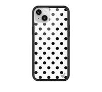Wildflower Cases - Compatible with Apple iPhone 13/14 | Protective Black Bumper, 4ft Drop Test Certified, Women Owned Small Business | Polka Dot | White & Black - Spots Aesthetic Trendy Cute