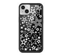 Wildflower Cases - Compatible with Apple iPhone 13/14 | Protective Black Bumper, 4ft Drop Test Certified, Women Owned Small Business | Star Girl - White Disco Silver Y2k Cute Aesthetic Trendy