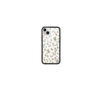 Wildflower Cases - Compatible with Apple iPhone 13/14 | Protective Black Bumper, 4ft Drop Test Certified, Women Owned Small Business | Pink Posie Rosie - White Floral Cute Aesthetic Trendy