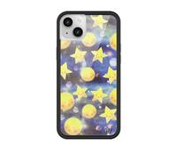 Wildflower Cases - Compatible with Apple iPhone 13/14 | Protective Black Bumper, 4ft Drop Test Certified, Women Owned Small Business | Celestial Dreaming - Sky Moon Galaxy Night Star Cute Trendy