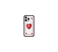 Wildflower Cases - Compatible with Apple iPhone 14 Pro | Protective Black Bumper, 4ft Drop Test Certified, Women Owned Small Business | Lovers Lane - Red White Hearts Love Aesthetic Trendy Cute