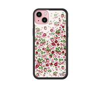 Wildflower Cases - Compatible with Apple iPhone 15 Plus | Protective Black Bumper, 4ft Drop Test Certified, Women Owned Small Business | Berry World - Fruit Cherries Strawberry Floral Cute Trendy