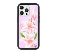 Wildflower Cases - Compatible with Apple iPhone 16 Pro Max | Protective Black Bumper, 4ft Drop Test Certified, Women Owned Small Business | Sweet Lily - Floral Nature Pink Green Dainty Trendy Cute