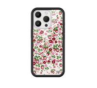 Wildflower Cases - Compatible with Apple iPhone 16 Pro | Protective Black Bumper, 4ft Drop Test Certified, Women Owned Small Business | Berry World - Fruit Cherries Strawberry Floral Cute Trendy