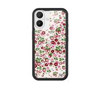 Wildflower Cases - Compatible with Apple iPhone 16 | Protective Black Bumper, 4ft Drop Test Certified, Women Owned Small Business | Berry World - Fruit Cherries Strawberry Floral Cute Trendy