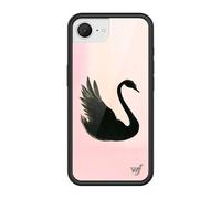 Wildflower Cases - Compatible with Apple iPhone 16e | Protective Black Bumper, 4ft Drop Test Certified, Women Owned Small Business | Pink Art Aesthetic Dainty Trendy Cute | Black Swan