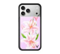 Wildflower Cases - Compatible with Apple iPhone 17 Pro Max | Protective Black Bumper, 4ft Drop Test Certified, Women Owned Small Business | Sweet Lily - Floral Nature Pink Green Dainty Trendy Cute