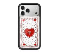 Wildflower Cases - Compatible with Apple iPhone 17 Pro Max | Protective Black Bumper, 4ft Drop Test Certified, Women Owned Small Business | Lovers Lane - Red White Hearts Love Aesthetic Trendy Cute