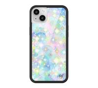 Wildflower Cases - Compatible with iPhone 13/14 | Protective Black Bumper, 4ft Drop Test Certified, Women Owned Small Business | Watercolor Pink Blue Diamonds Trendy Girly Cute | Sparkle City