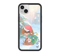 Wildflower Cases - Compatible with iPhone 13/14 | Protective Black Bumper, 4ft Drop Test Certified, Women Owned Small Business | Christmas Season Gift Dog Santa | Precious Moment - Holiday Pup