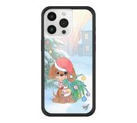 Wildflower Cases - Compatible with iPhone 15 Pro Max | Protective Black Bumper, 4ft Drop Test Certified, Women Owned Small Business | Christmas Season Gift Dog Santa | Precious Moment - Holiday Pup