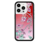 Wildflower Cases - Compatible with iPhone 15 Pro| Protective Black Bumper, 6.5ft Drop Test Certified, Women Owned Small Business | Trendy Red Purple Floral Blue Vines | Serena Floral