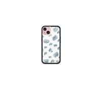 Wildflower Cases - Compatible with iPhone 15 | Protective Black Bumper, 6.5ft Drop Test Certified, Women Owned Small Business | Floral Blue White Dainty Cute Trendy | Moonlight Rose