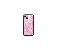 Wildflower Cases - Compatible with iPhone 15| Protective Black Bumper, 6.5ft Drop Test Certified, Women Owned Small Business | Pink White Animal Print Cheetah Trendy | Pink Meow