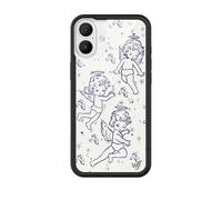Wildflower Cases - Compatible with iPhone 16 Plus | Protective Bumper, 6.5ft Drop Test Certified, Women Owned Small Business | Angel Baby Blue Trendy Art Sketch Popular Cute | Cherubs