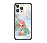 Wildflower Cases - Compatible with iPhone 16 Pro Max | Protective Black Bumper, 4ft Drop Test Certified, Women Owned Small Business | Christmas Season Gift Dog Santa | Precious Moment - Holiday Pup