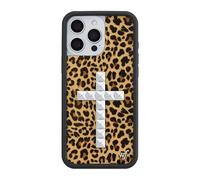 Wildflower Cases - Compatible with iPhone 16 Pro Max | Protective Black Bumper, 6.5ft Drop Test Certified, Women Owned Small Business | Stud Cross Meow