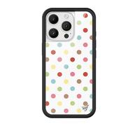 Wildflower Cases - Compatible with iPhone 16 Pro | Protective Black Bumper, 4ft Drop Test Certified, Women Owned Small Business | New Year Spots Trendy Rainbow Birthday | Polka Dot - Confetti