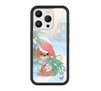 Wildflower Cases - Compatible with iPhone 16 Pro | Protective Black Bumper, 4ft Drop Test Certified, Women Owned Small Business | Christmas Season Gift Dog Santa | Precious Moment - Holiday Pup