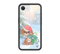 Wildflower Cases - Compatible with iPhone 16e | Protective Black Bumper, 4ft Drop Test Certified, Women Owned Small Business | Christmas Season Gift Dog Santa | Precious Moment - Holiday Pup