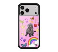 Wildflower Cases - Compatible with iPhone 17 Pro Max | Protective Black Bumper, 4ft Drop Test Certified, Women Owned Small Business | Pink Hearts Stars Dog Butterfly Trendy Cute Martin | Puppy Love
