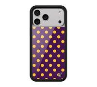 Wildflower Cases - Compatible with iPhone 17 Pro Max | Protective Black Bumper, 4ft Drop Test Certified, Women Owned Small Business | Trendy Classic Dotted Spots Cute | Polka Dot - Purple & Yellow