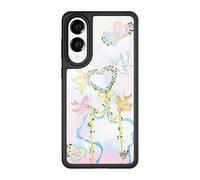 Wildflower Cases - Compatible with Samsung Galaxy S25 Edge | Protective Black Bumper, 6.5ft Drop Test Certified, Women Owned Small Business | Ribbon Trendy Cute Pink Blue | Dove Diaries