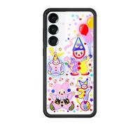 Wildflower Cases - Compatible with Samsung Galaxy S25 Plus | Protective Black Bumper, 4ft Drop Test Certified, Women Owned Small Business | Clown Around - Circus Stars Moon Red Yellow Blue Trendy Cute